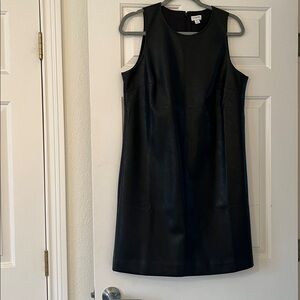 NEW NWOT J. Crew Black Faux Leather sleeveless Dress